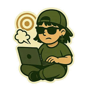Sticker avatar chibi de Sylvia Roldán con lupa y hoja SEO, representando la optimización on page en copywriting estratégico