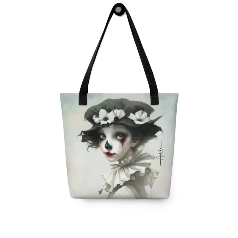Bolsa de tela con arte digital de Pierrot – diseño original Arleka