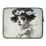 Funda portátil artística con ilustración original de Pierrot – diseño exclusivo de Arleka