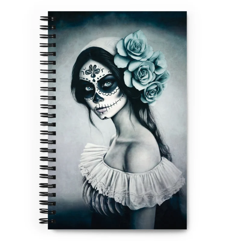 Libreta artística con diseño de Catrina de Rosas Heladas – portada frontal