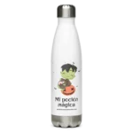 Botella infantil de acero inoxidable con Frankenstein y texto "Mi poción mágica"