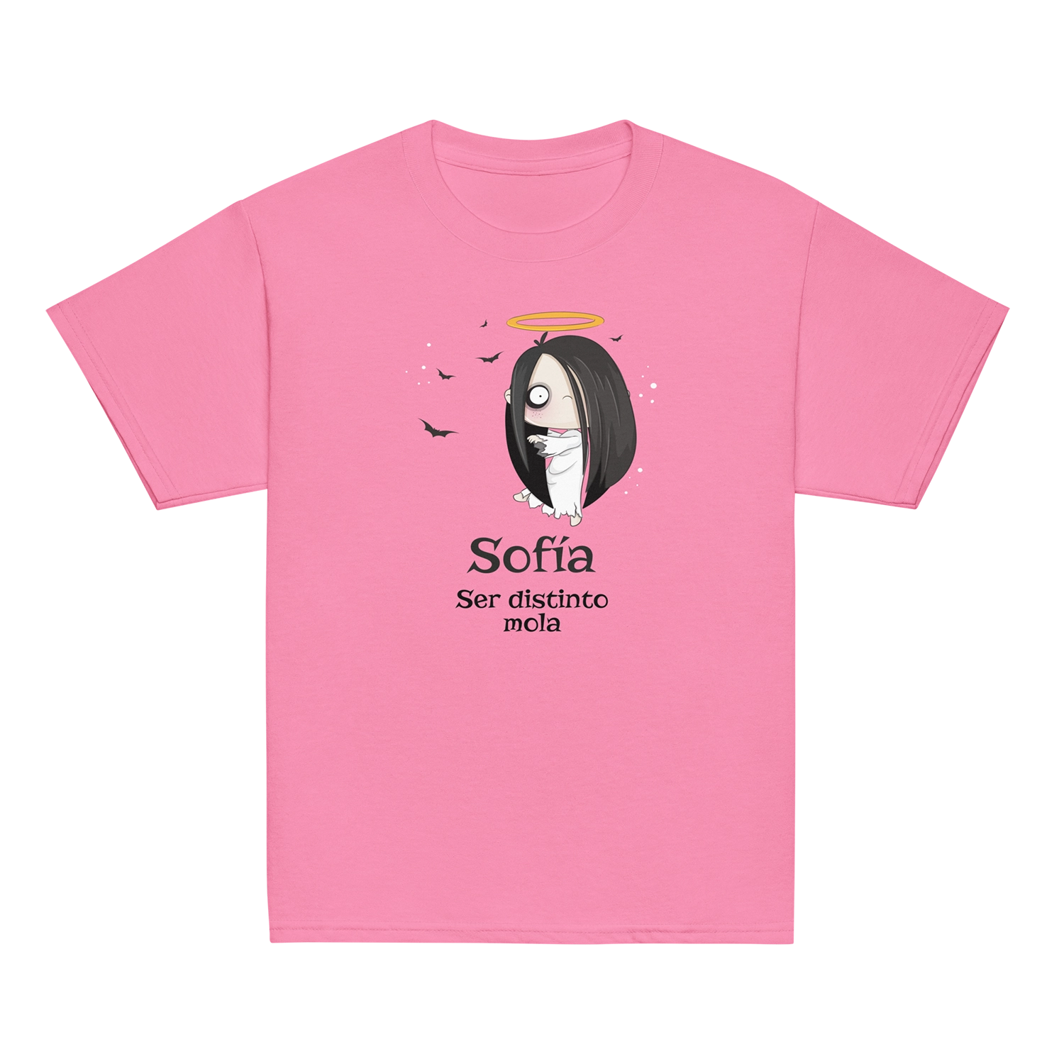 Camiseta infantil personalizada con nombre Sofía y diseño Ser distinto mola.