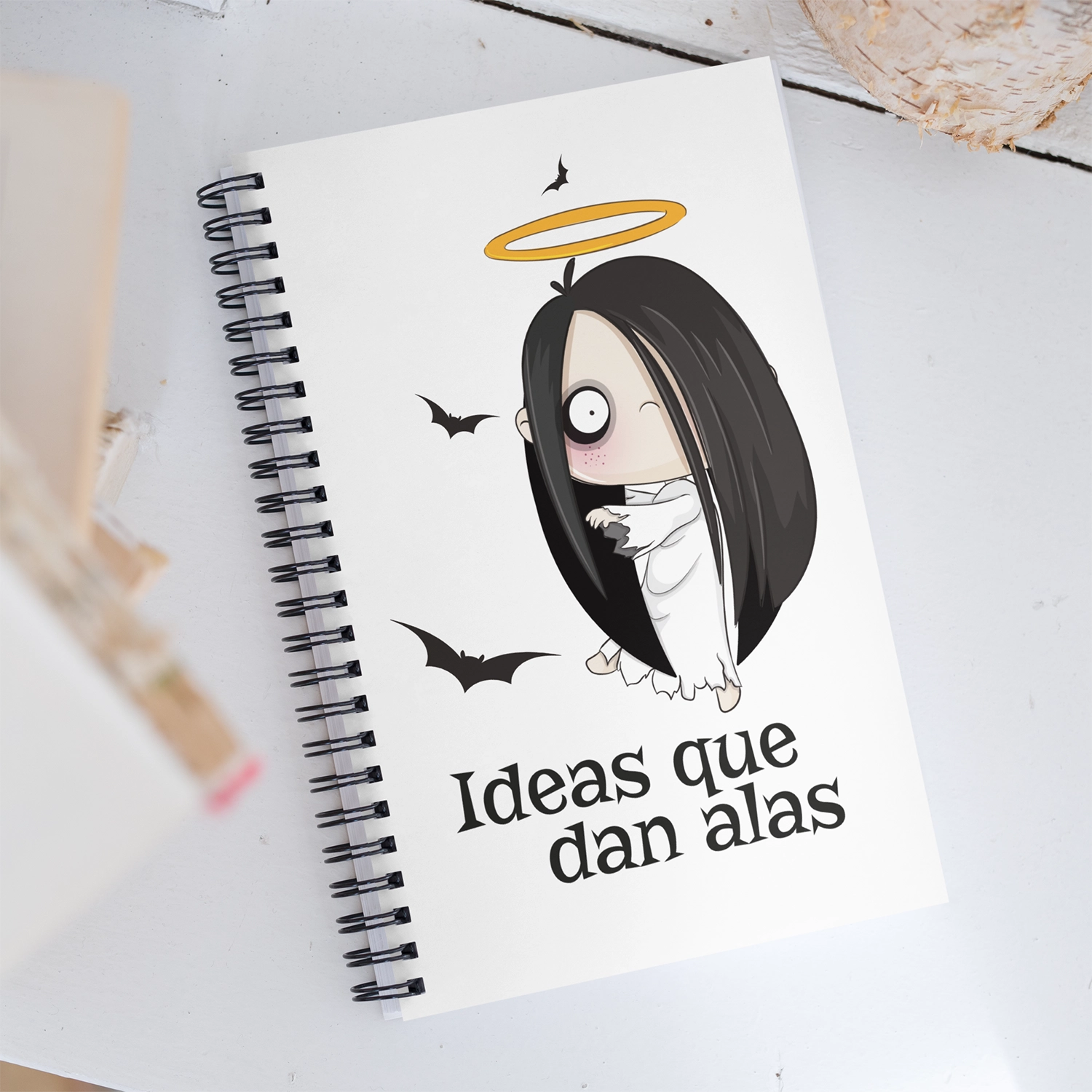 libreta halloween fantasma escritorio