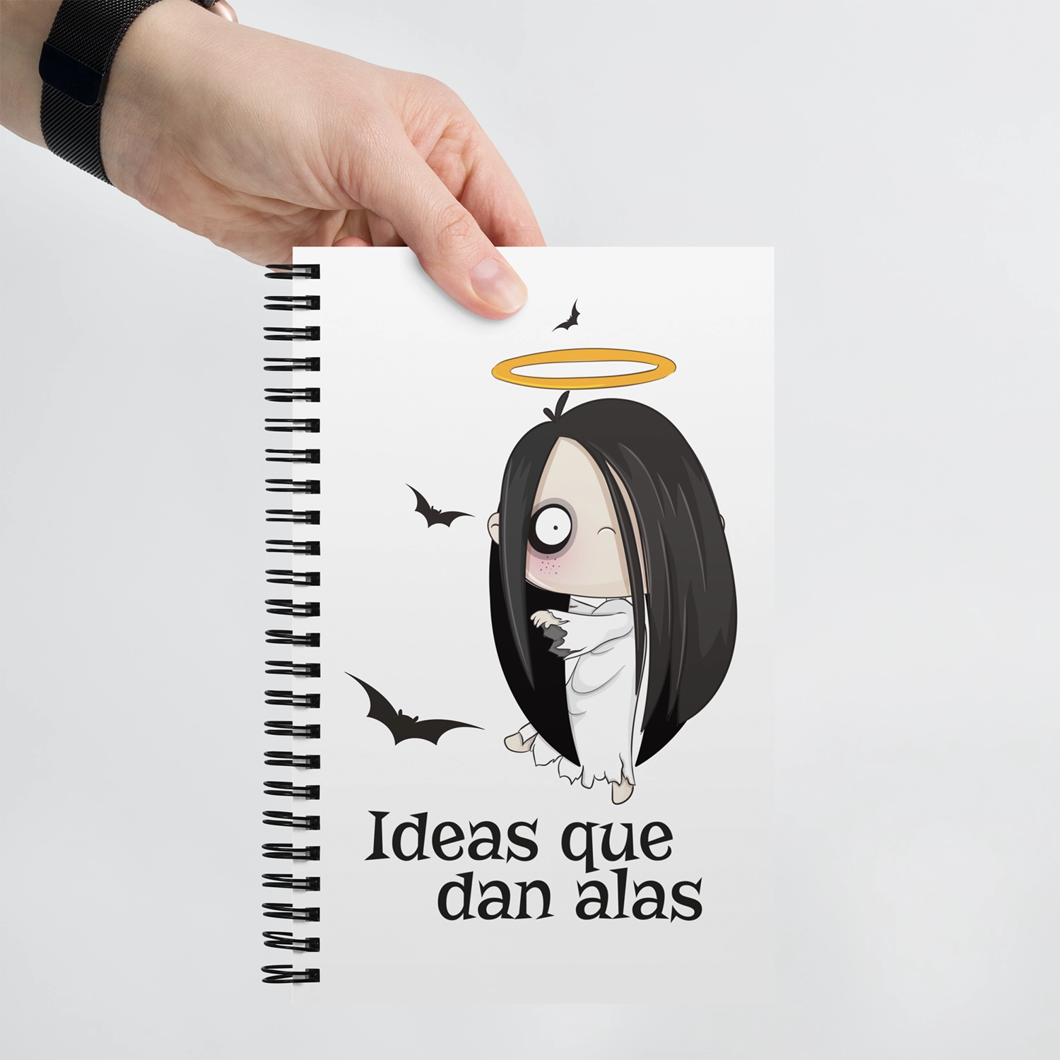 libreta halloween fantasma mano