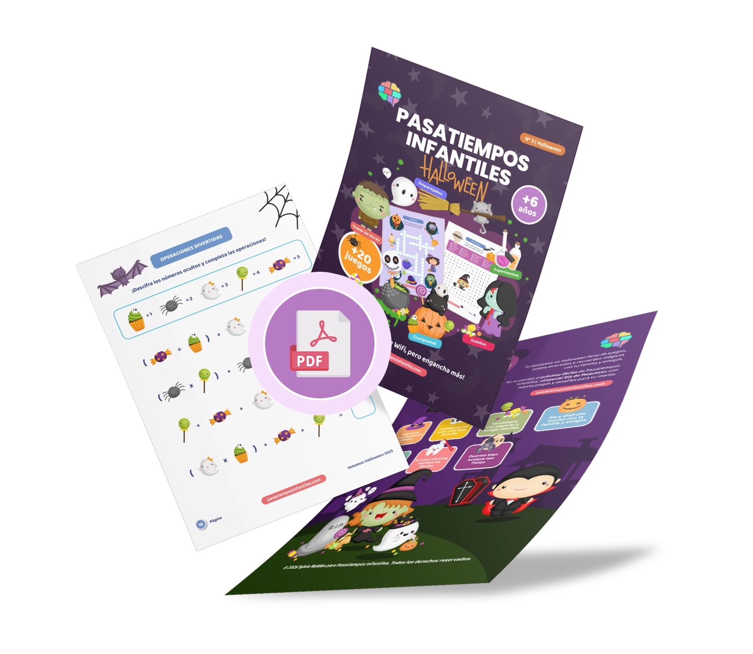 libro de pasatiempos infantiles de Halloween 2025 en PDF para imprimir