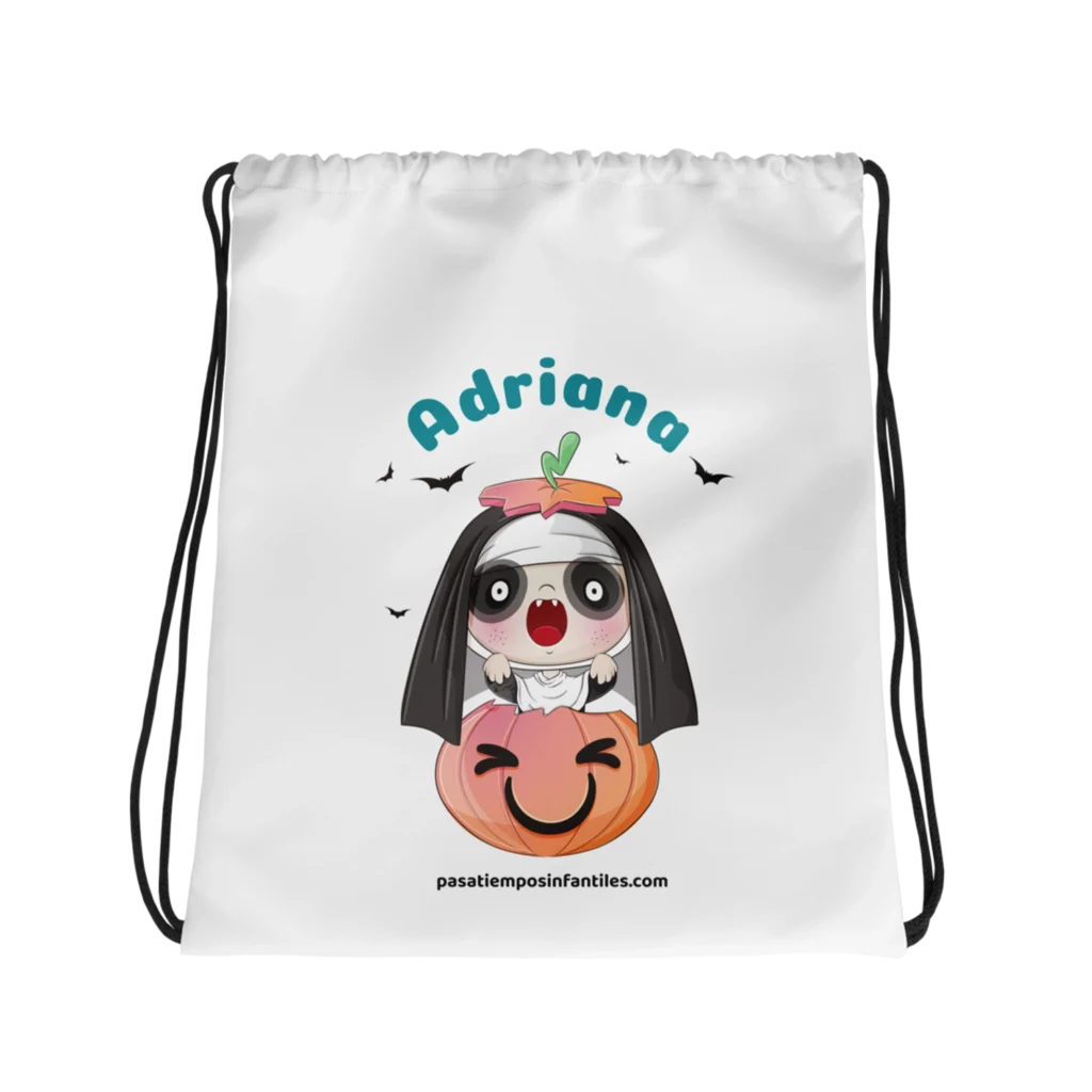 Mochila infantil personalizada con nombre Adriana y diseño de Halloween