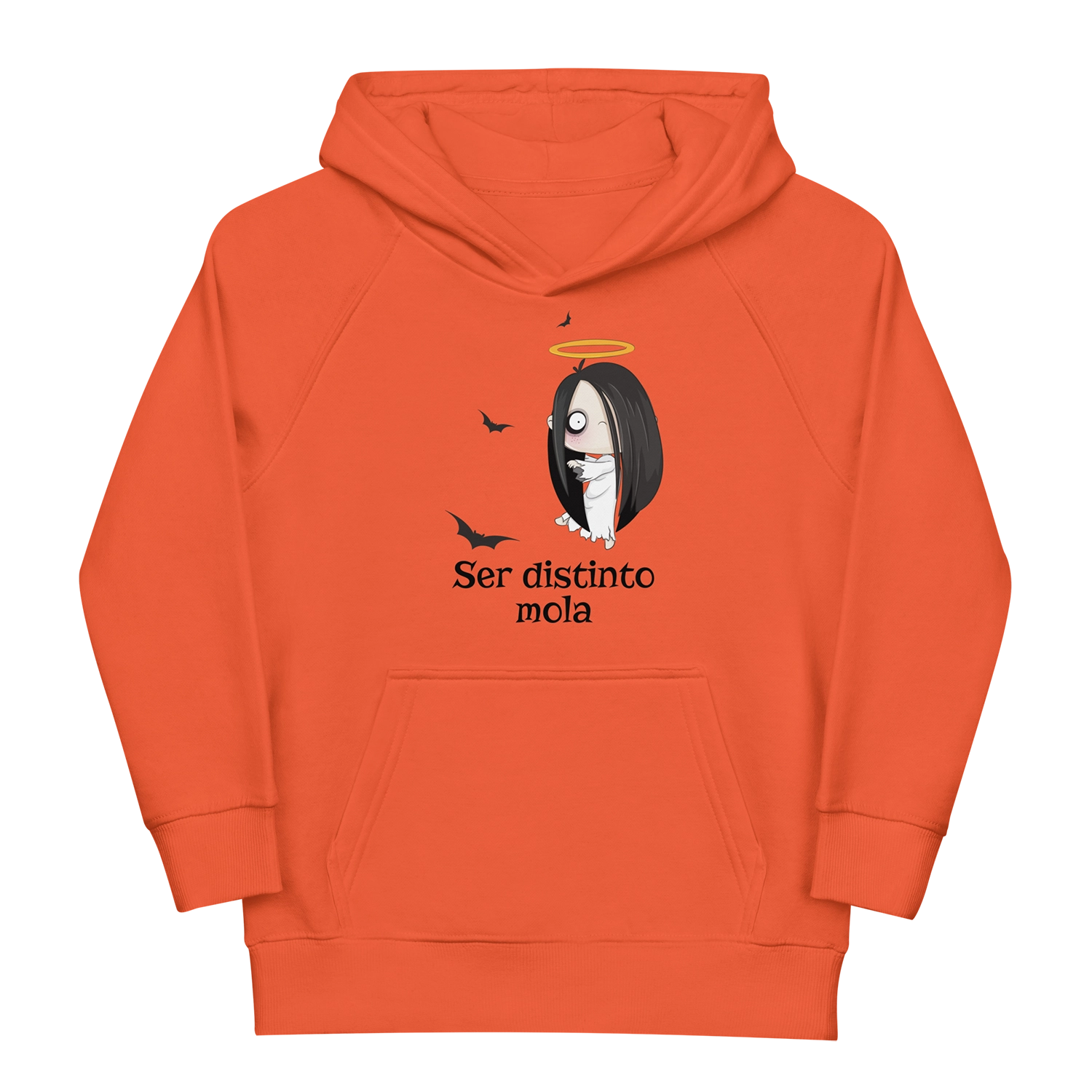 Sudadera infantil naranja con diseño original de Halloween