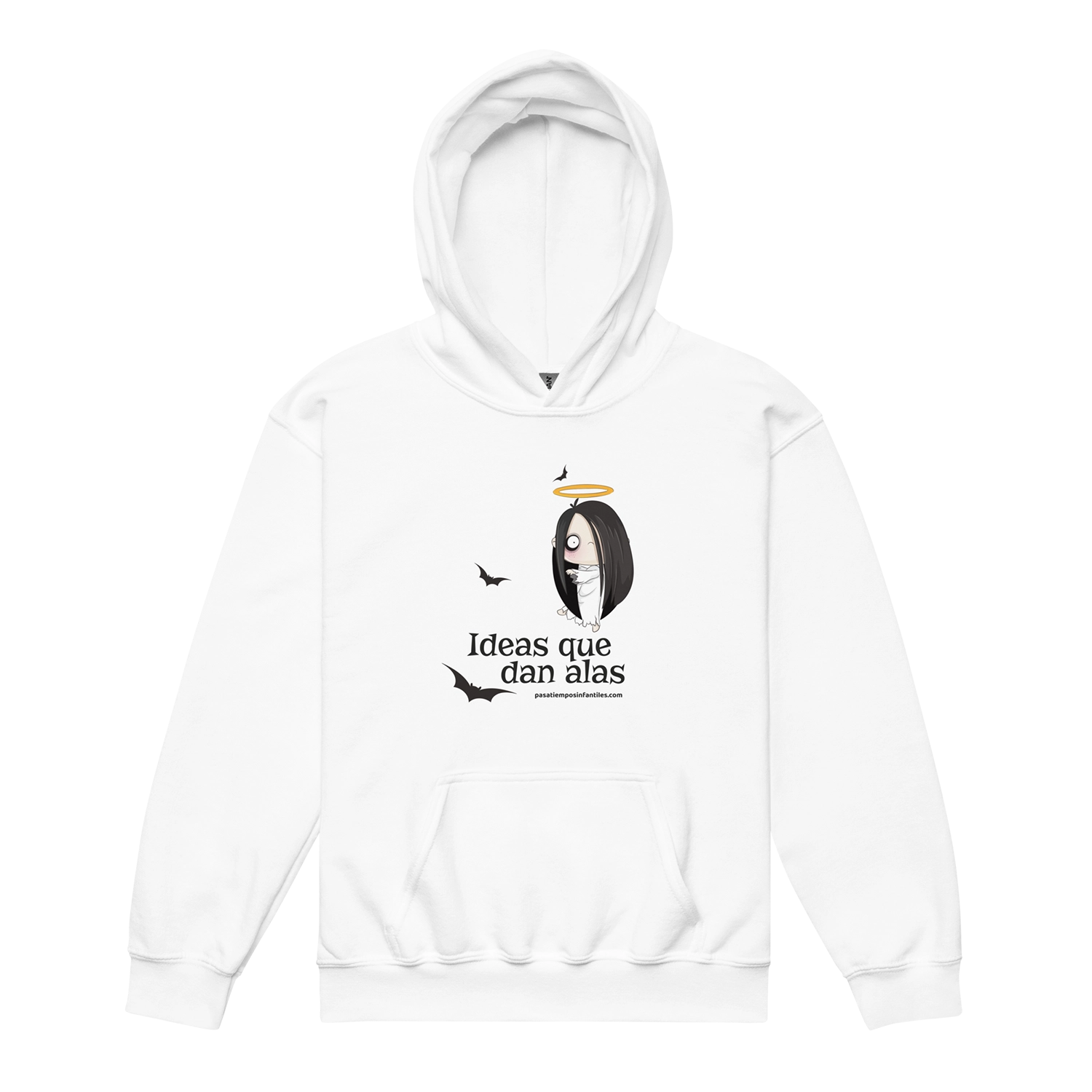 Sudadera juvenil con capucha Halloween fantasma frontal