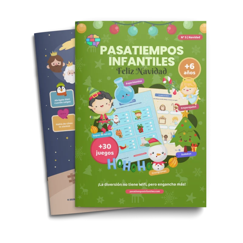 libro de pasatiempos infantiles especial Navidad 2025