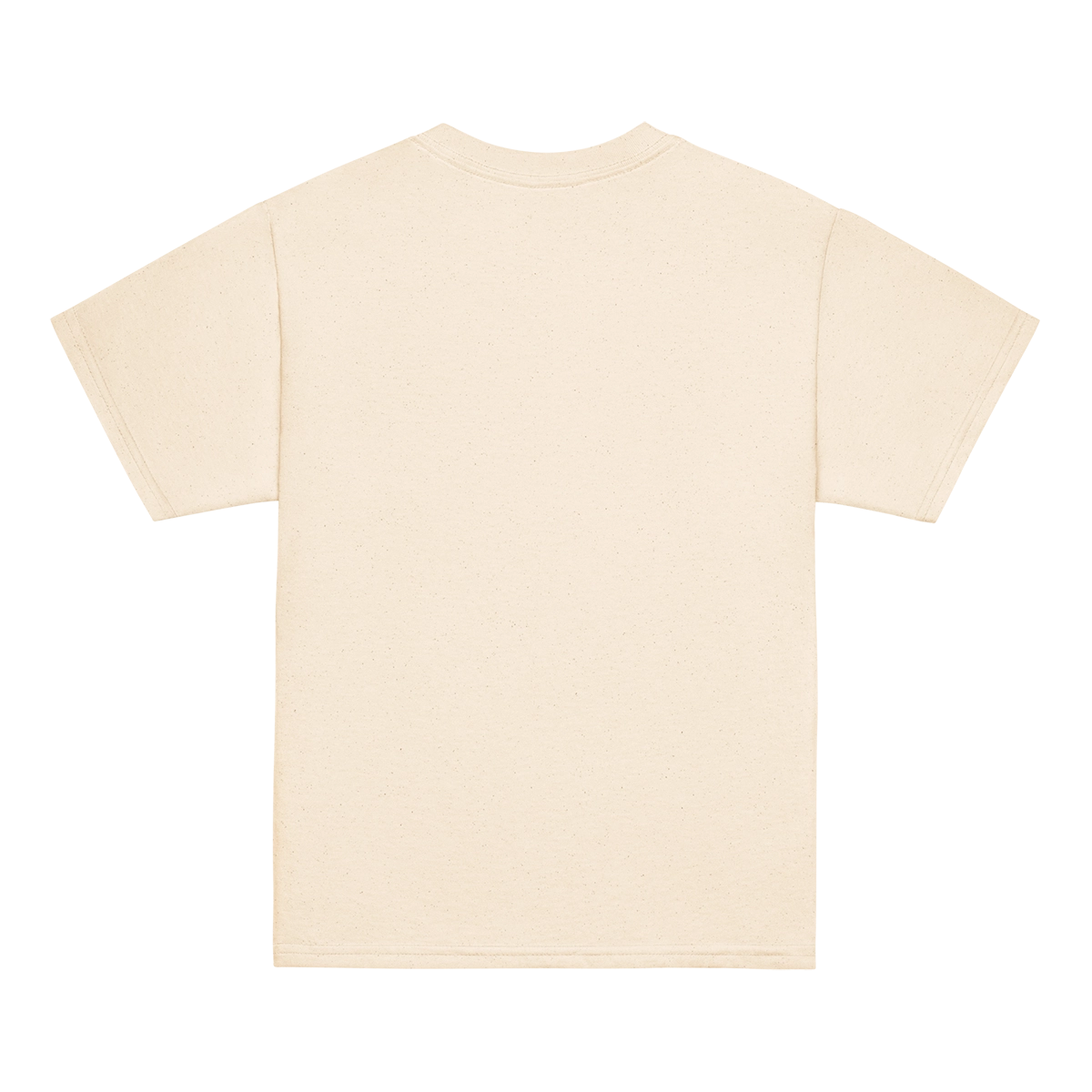 Vista trasera de la camiseta oficial de Leo Polimatix en color natural, mostrando el corte clásico y el tejido premium de alta densidad