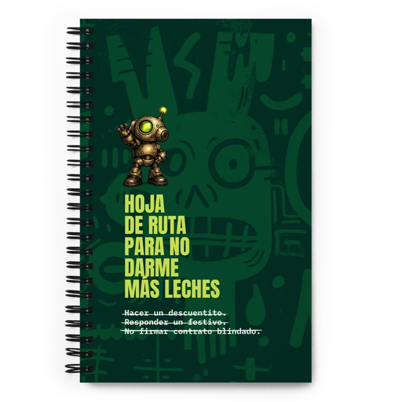 Portada de la libreta estratégica para autónomos con diseño de Bit y el mensaje Hoja de Ruta para no darme más leches.